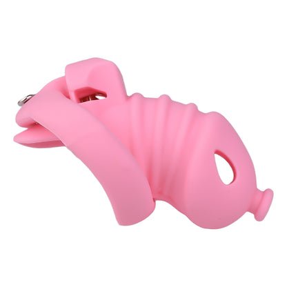 Pink Silicone Chastity Cage - Small