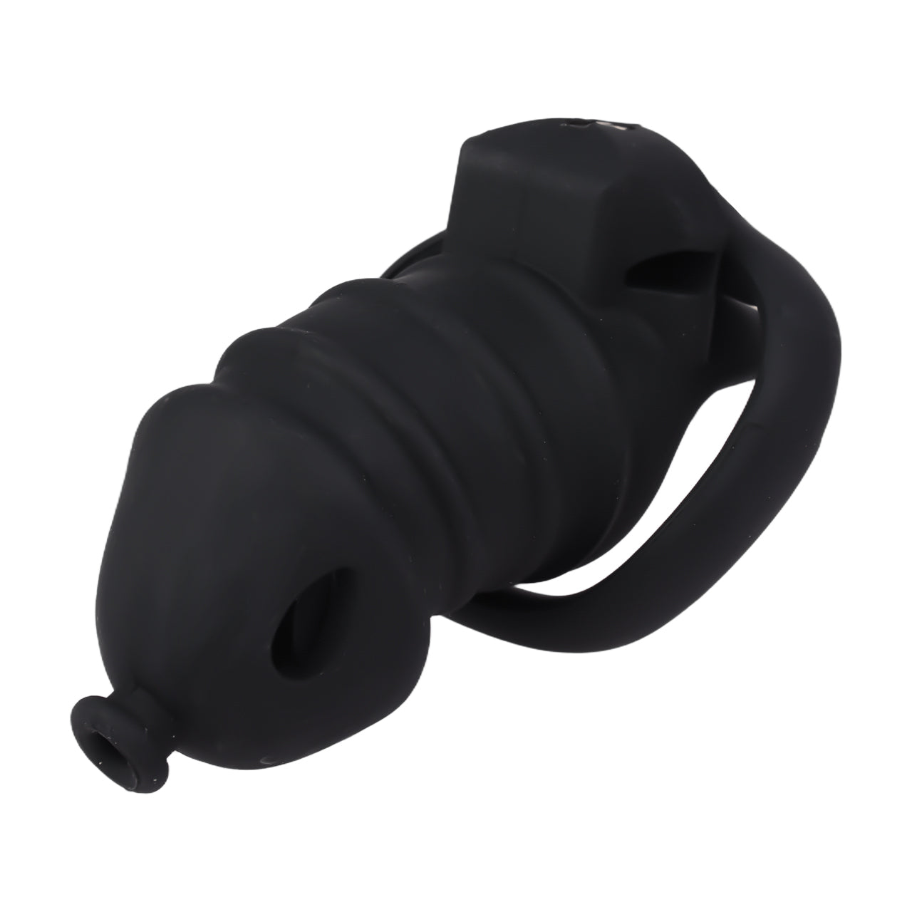 Black Silicone Chastity Cage - M