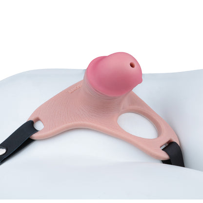 Pink Silicone Chastity Cage - Penis Profile - Full Exposure