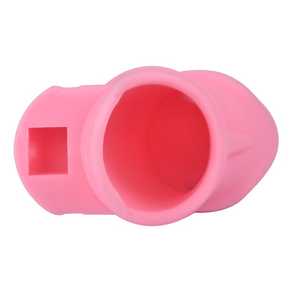 Pink Silicone Chastity Cage - M