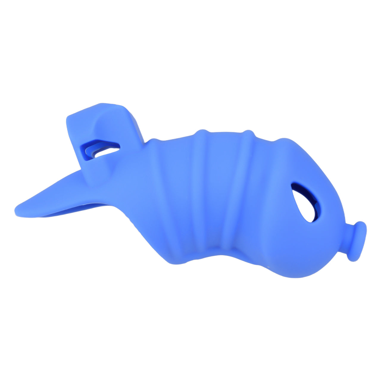 Blue Silicone Chastity Cage - M