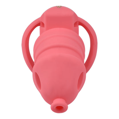 Red Silicone Chastity Cage - M