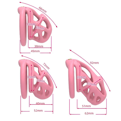 3D Printed Chastity Cage - Pink - Hidden Lock