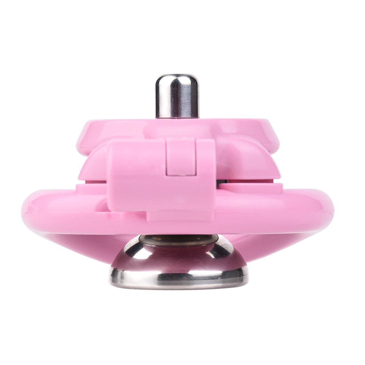 "A bold pink chastity cage and a discreet flat chastity cage shown with a lightweight 3D printed chastity cage and inverted chastity cage."