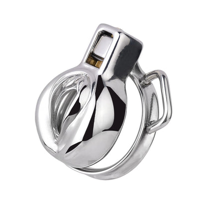 Sissy Metal Chastity Cage Flat Inverted With Belt Hold