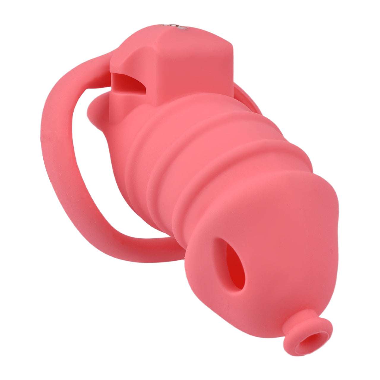 Red Silicone Chastity Cage - M