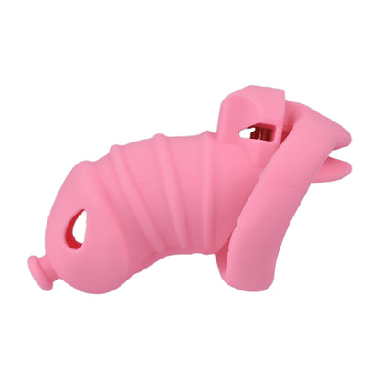 Pink Silicone Chastity Cage - M