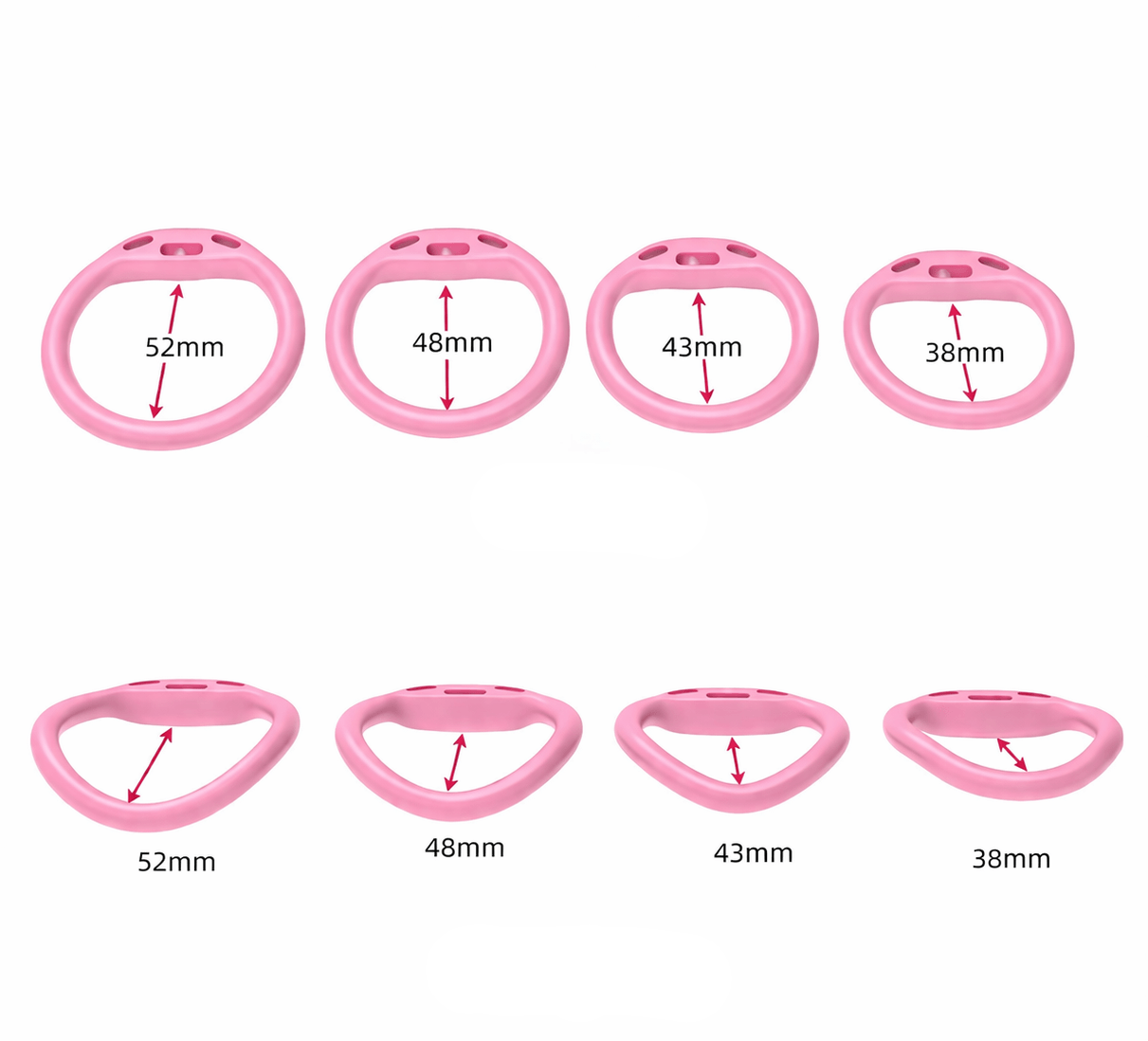 3D Printed Chastity Cage - Pink - Hidden Lock