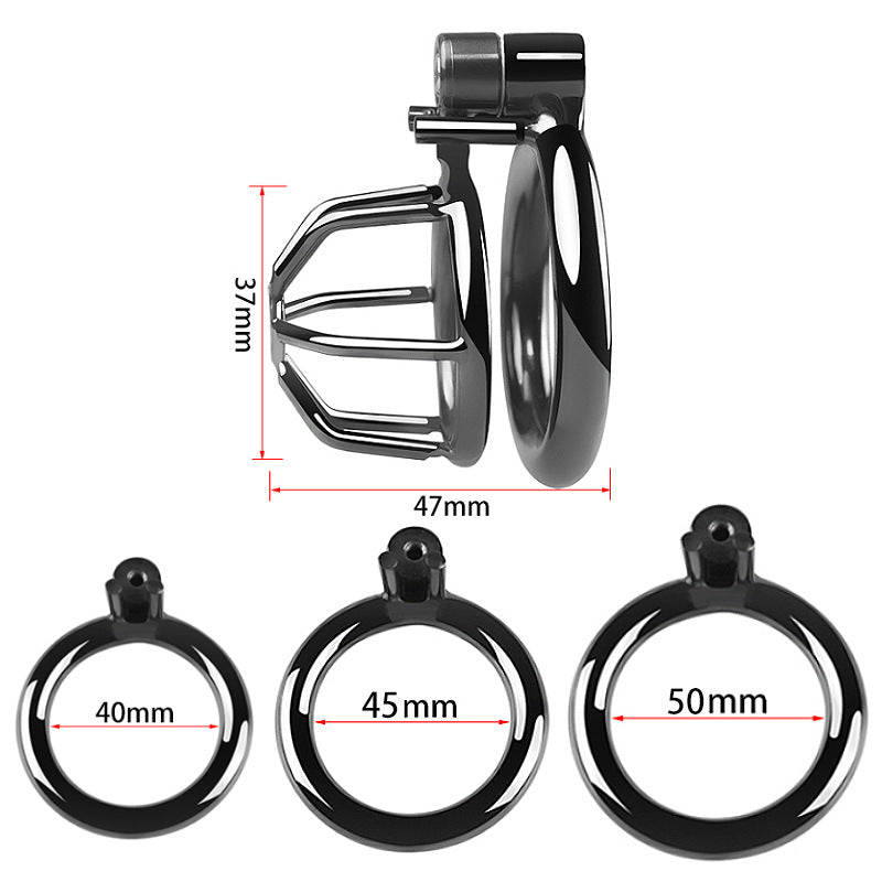 "Explore gay chastity and femdom BDSM with this small, high-quality steel chastity device, designed for total submission and teasing delight."