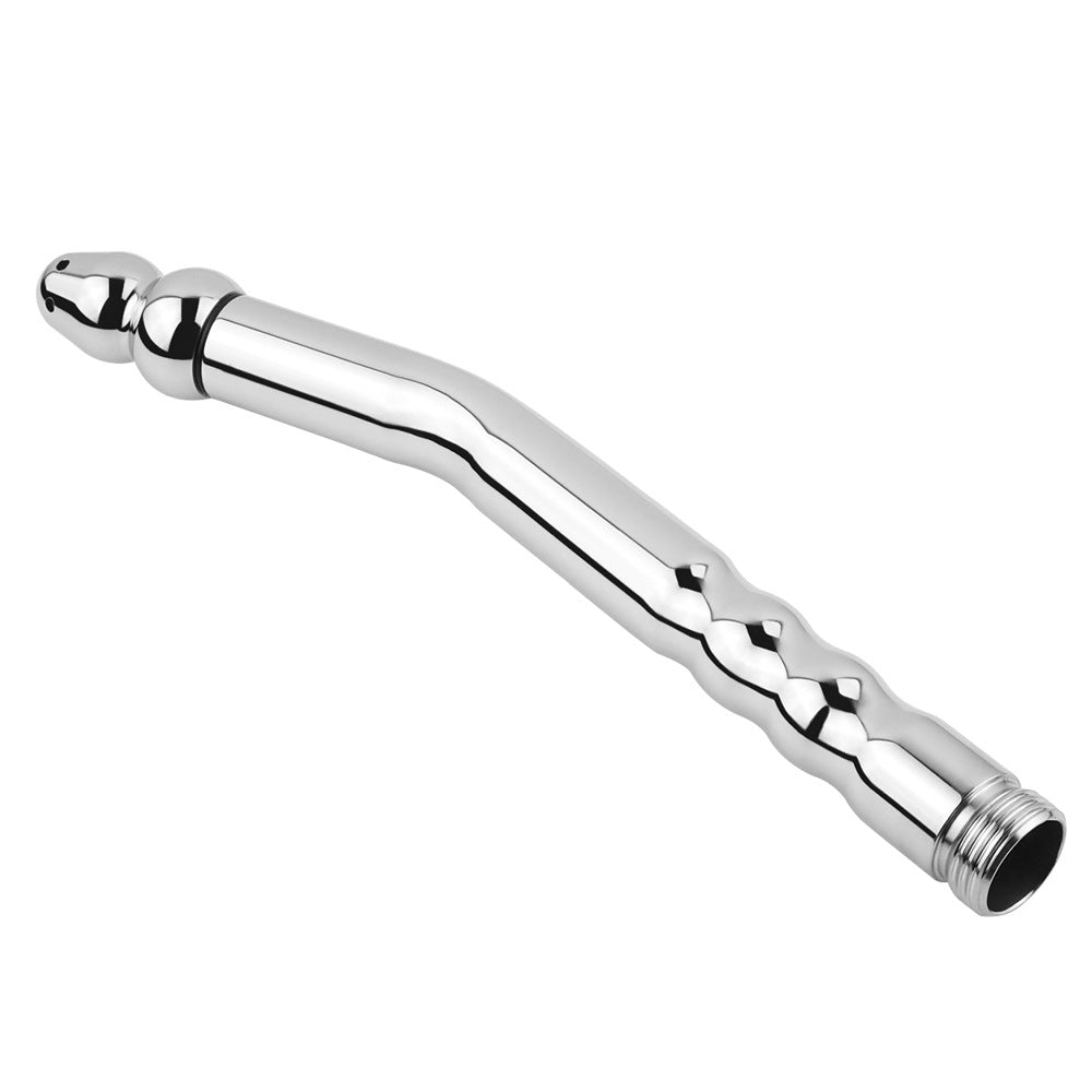 Curved stainless steel enema nozzle