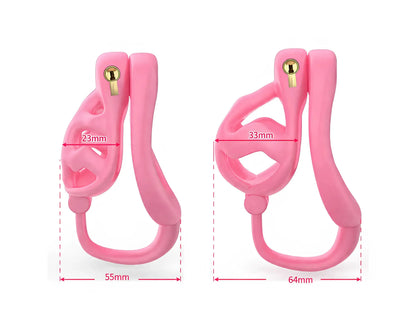small chastity device pink chastity device silicone male cage soft male chastity device anti-slip chastity cage