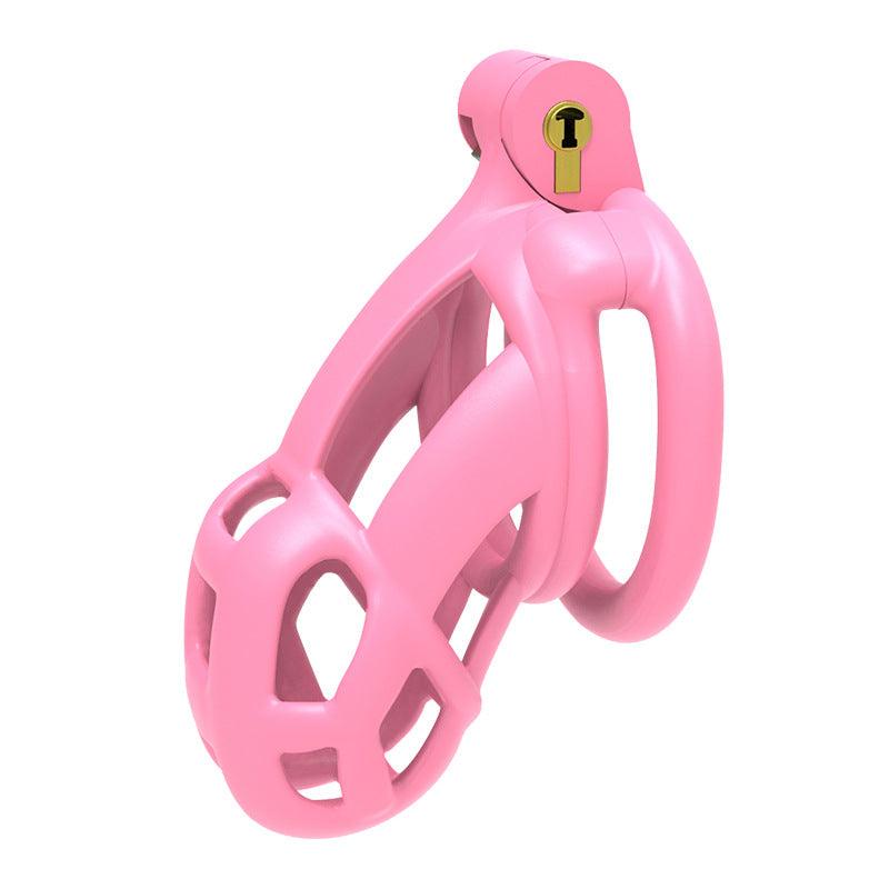 Pink Chastity Cage Classic Cobra Gen 2 with lock, premium nylon resin, adjustable fit for BDSM exploration and comfort.