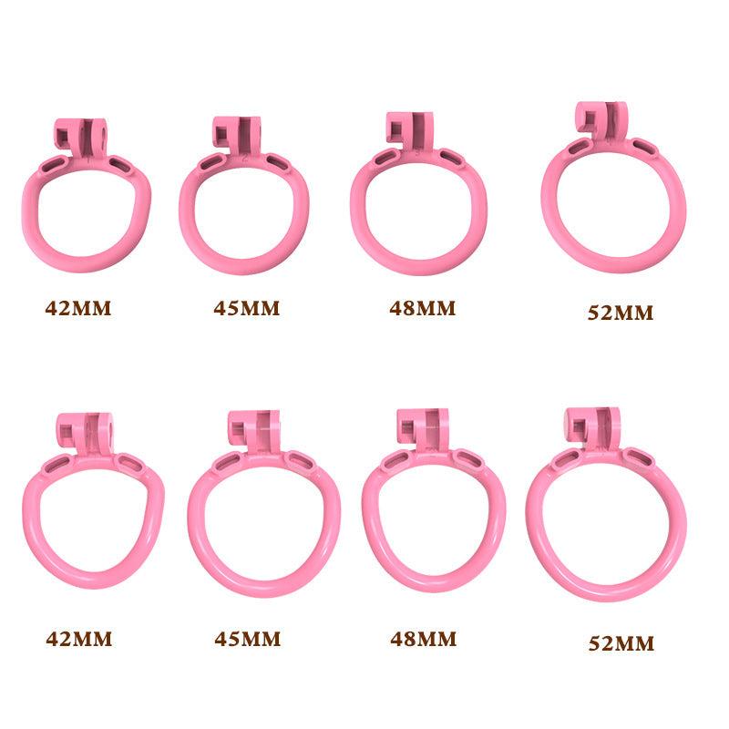 Pink Cobra Chastity Cage arc base rings in four sizes for customizable comfort and fit in BDSM play.