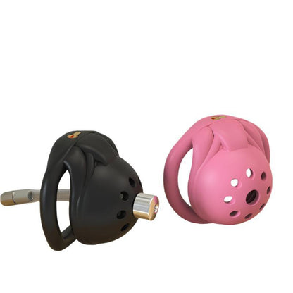 Black and pink chastity cages with secure locks