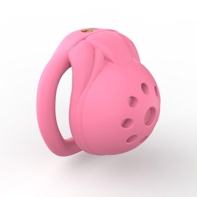 Pink chastity cage with ergonomic design