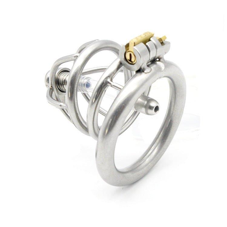 Durable steel male chastity cage with lock