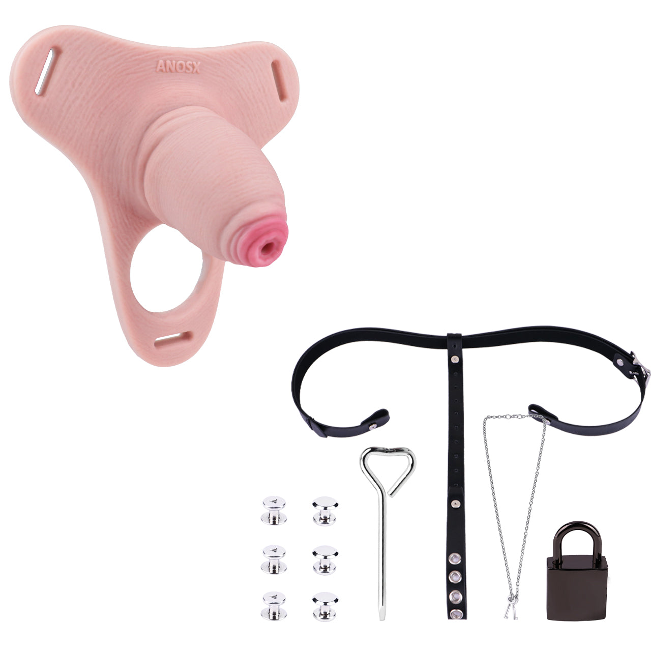 Pink Silicone Chastity Cage - Penis Profile
