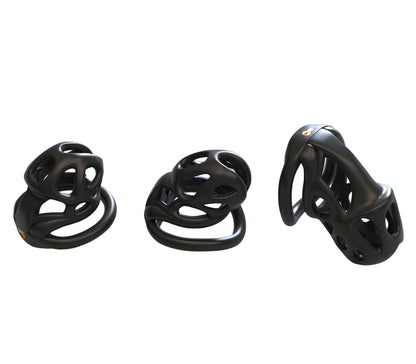 3D Printed Chastity Cage - Black - Hidden Lock