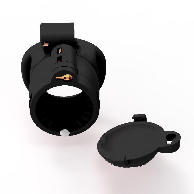 Black spiked chastity cage with removable cover