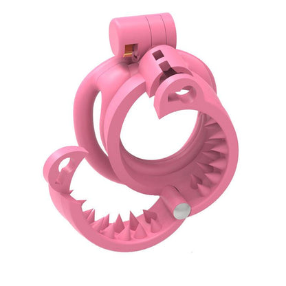 Open pink spiked resin chastity cage