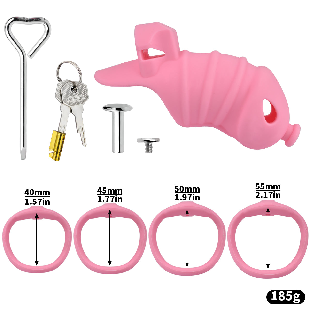 Pink Silicone Chastity Cage - M