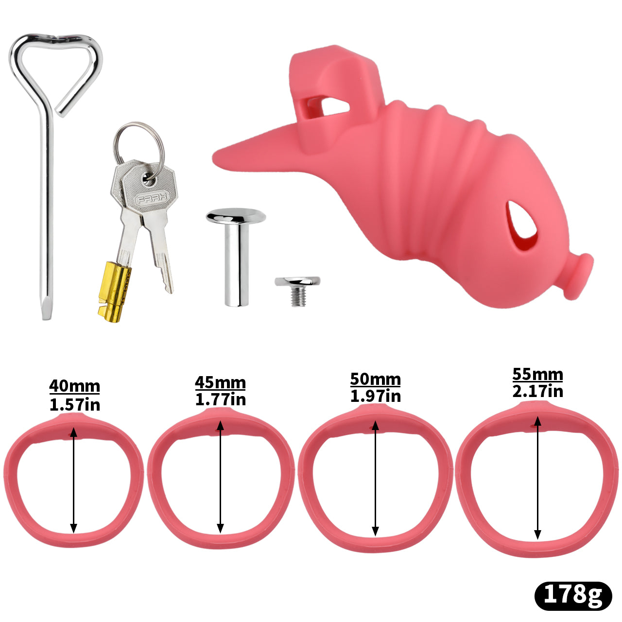 Red Silicone Chastity Cage - Small