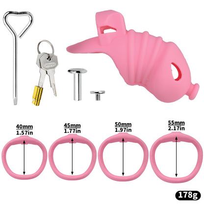 Pink Silicone Chastity Cage - Small