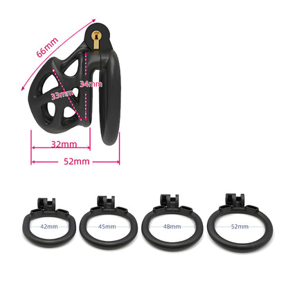 3D Printed Chastity Cage - ES6 - Black