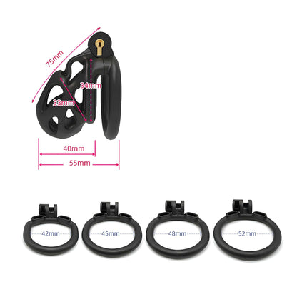 3D Printed Chastity Cage - ES6 - Black