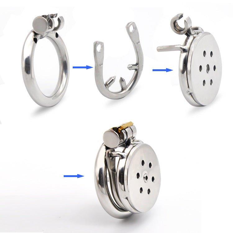 Assembly process of steel chastity cage