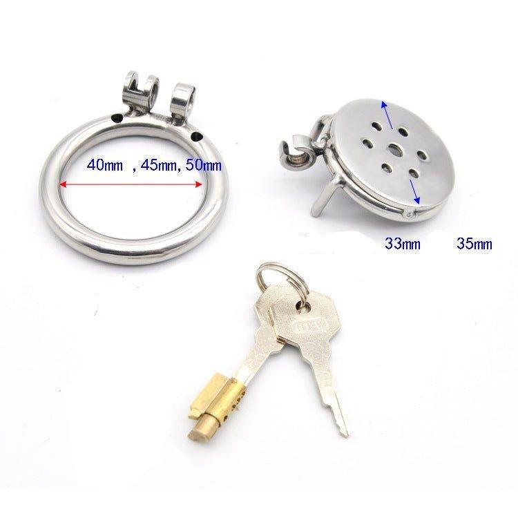 Chastity cage components with measurements