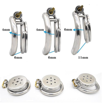 Steel chastity cage with size variations