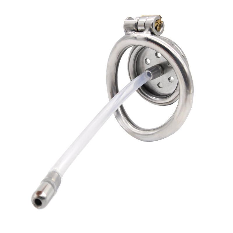 Steel chastity cage with long tube