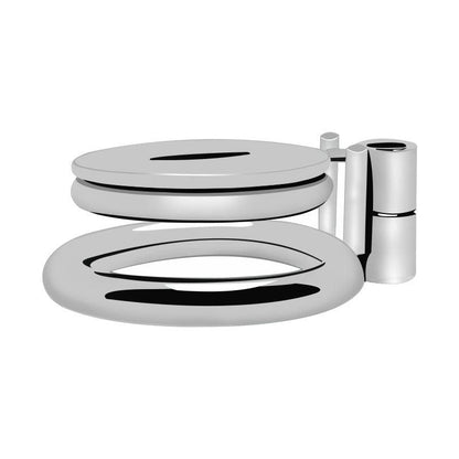 Flat chastity cage components, silver design