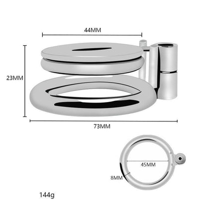 Detailed measurements of chastity cage and rings