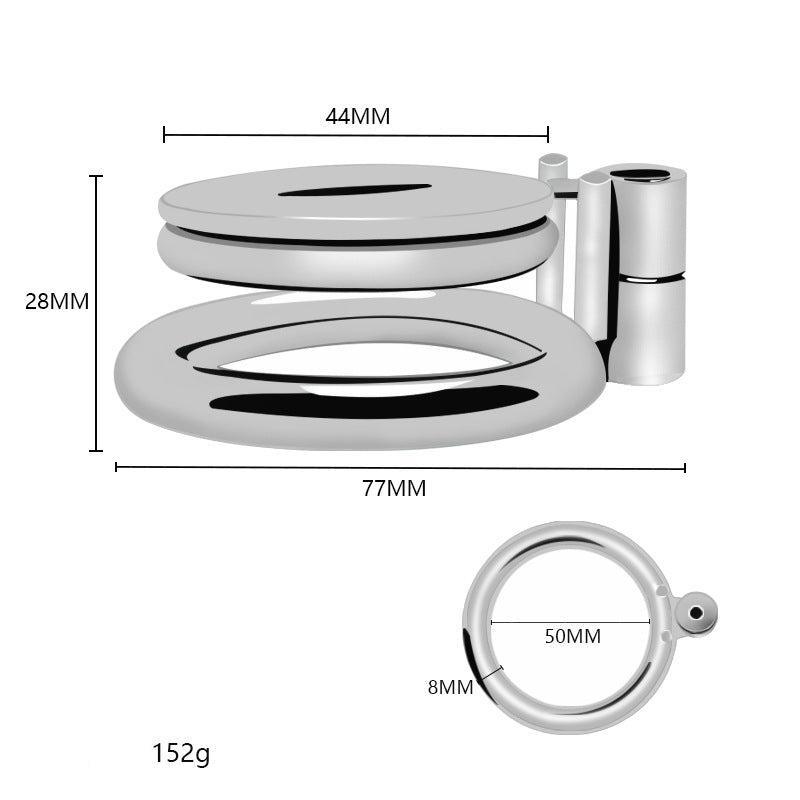 Dimensions of flat chastity cage, detailed measurements