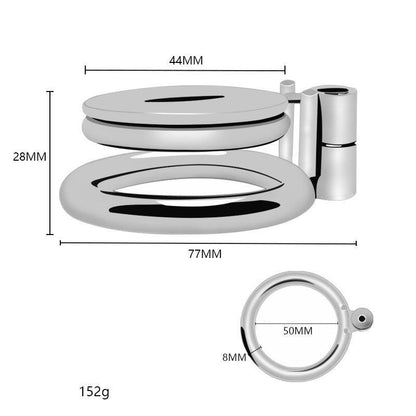 Dimensions of flat chastity cage, detailed measurements