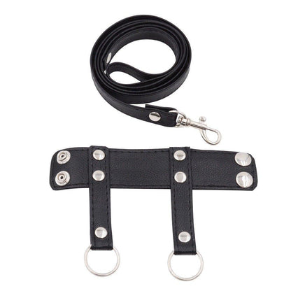 Kinky Bucking Cock Ring and Chain Leash Set