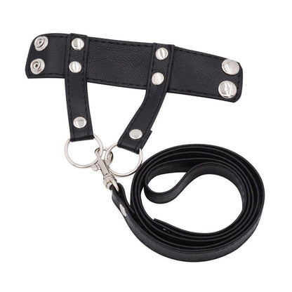 Kinky Bucking Cock Ring and Chain Leash Set