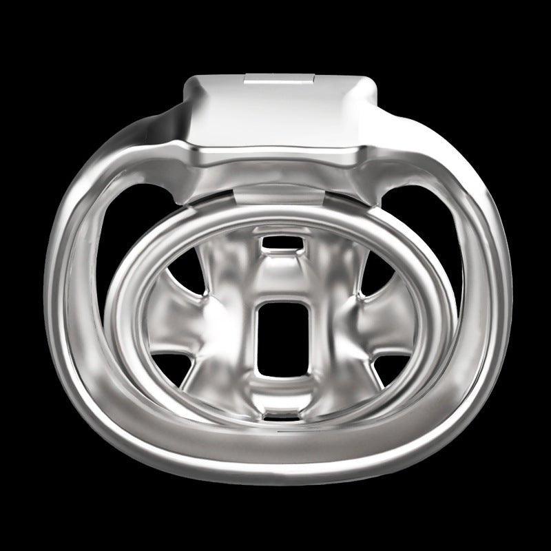 Front view of premium metal chastity cage