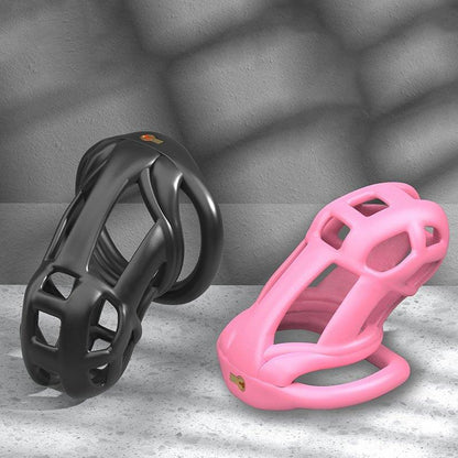 Male chastity, chastity cage, classic design, multi-color options, easy to lock, secure device, stylish chastity, high-quality materials, durable, comfortable wear, adjustable fit, ergonomic design, discreet wear, BDSM, power exchange, relationship dynamics, chastity play, personalization, easy maintenance, practical addition, commitment, trust, consensual relationship, personal use, gift idea, controlled chastity, versatile device,