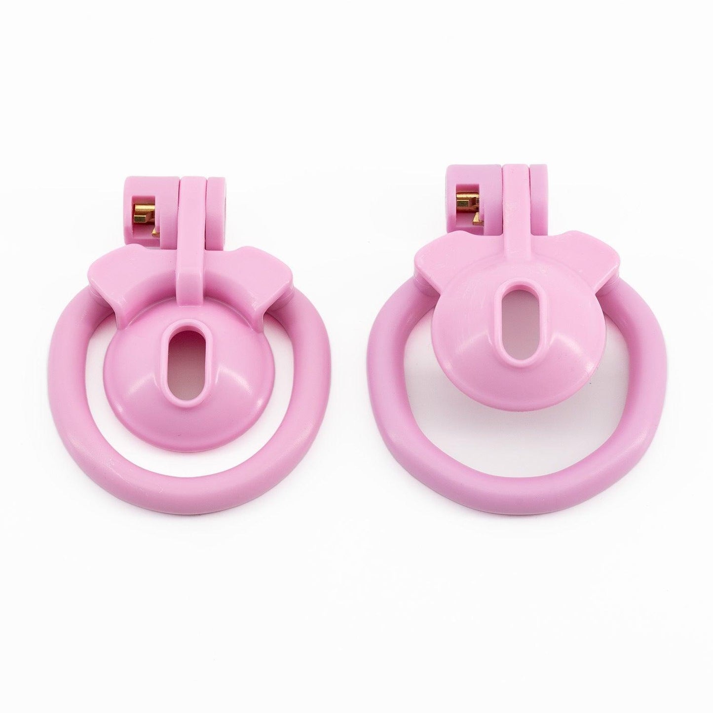 a pair of pink rings on a white background