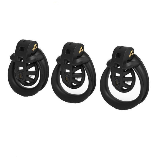 Inverted male chastity cage set, black design