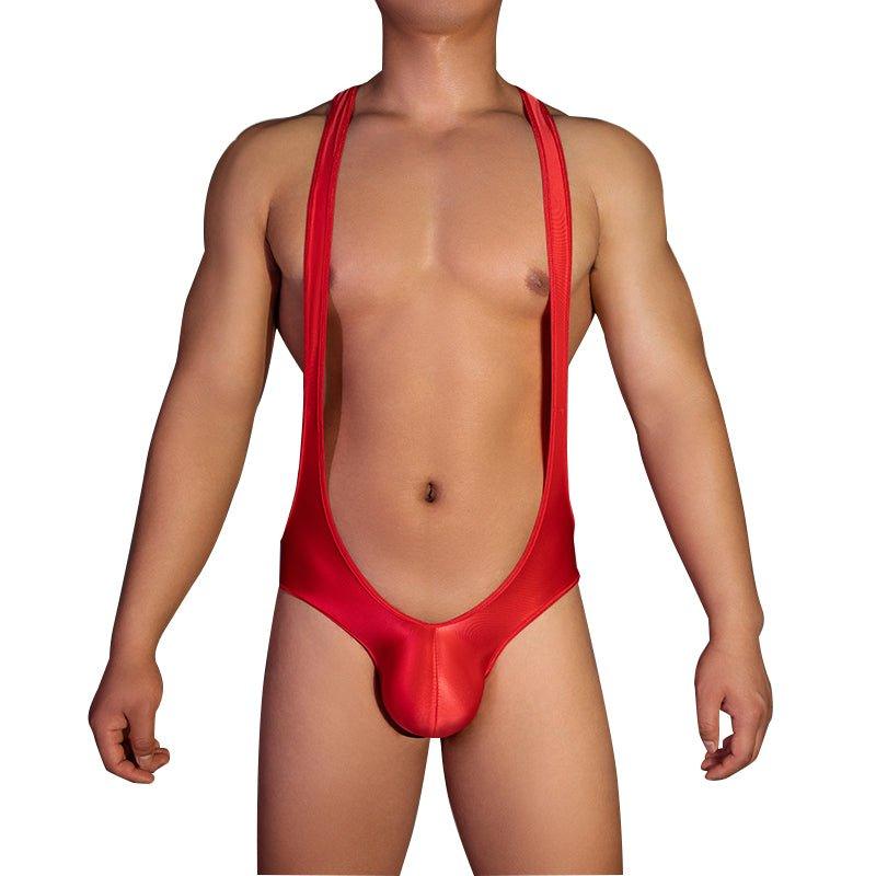 Men's Crotchless Singlet sissy leotard wrestling bottomfree