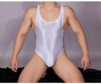 Sexy men comfortable bodysuit nightwear sleepwear fancy dress romper jumpsuit costume.