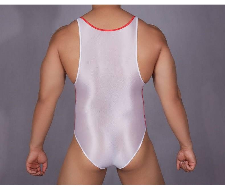 Sexy men comfortable bodysuit nightwear sleepwear fancy dress romper jumpsuit costume.