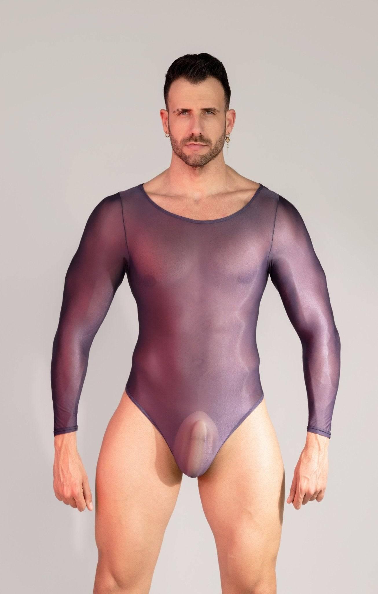 Men’s nylon Bodysuit Wrestling See Through Singlet with pouch design Sissy Mankini Sheer Leotard Backless Vest Sleeveless One Piece Singlet long sleeves high cut big buldge gay dilfs sissy daddies nude