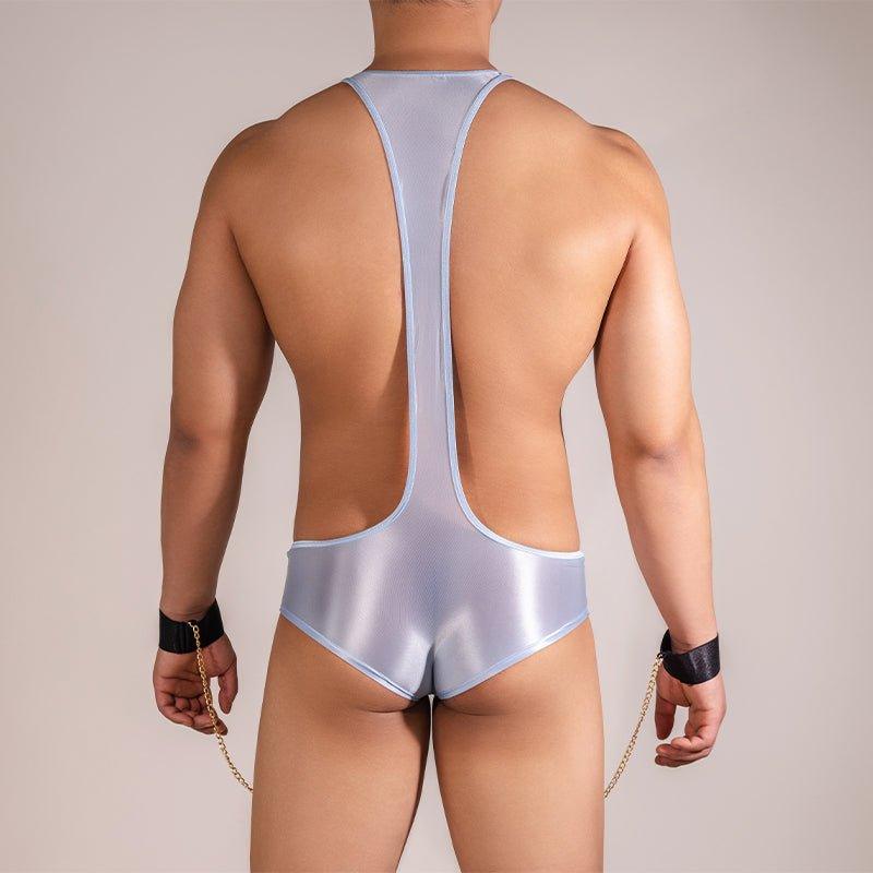 Men's  Sheer Leotard with leash - Wonderlands