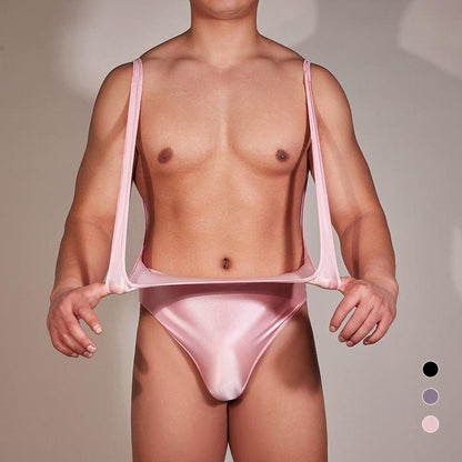 men's silky bodysuits, leotards, sissy singlets, and jumpsuits reveals a diverse array of lingerie, dancewear, roleplay costumes, and fashion-forward one-pieces, ranging from sensual satin and spandex to frilly, lace-adorned designs, catering to various preferences in intimate wear, performance attire, cross-dressing, and contemporary streetwear