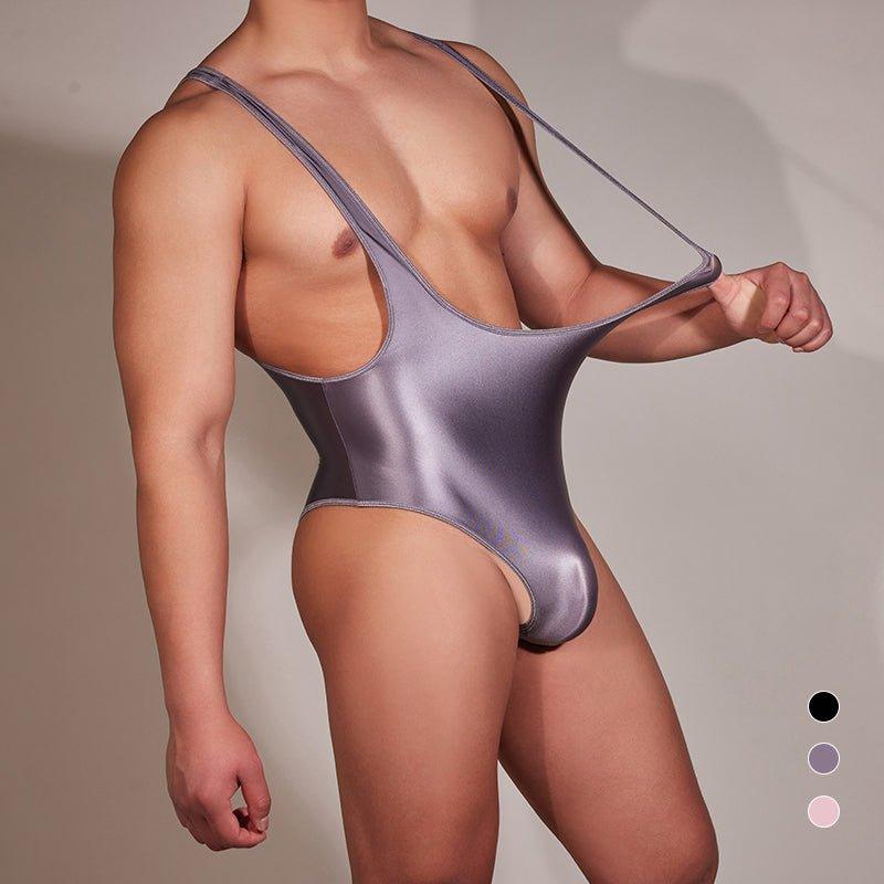 men's silky bodysuits, leotards, sissy singlets, and jumpsuits reveals a diverse array of lingerie, dancewear, roleplay costumes, and fashion-forward one-pieces, ranging from sensual satin and spandex to frilly, lace-adorned designs, catering to various preferences in intimate wear, performance attire, cross-dressing, and contemporary streetwear